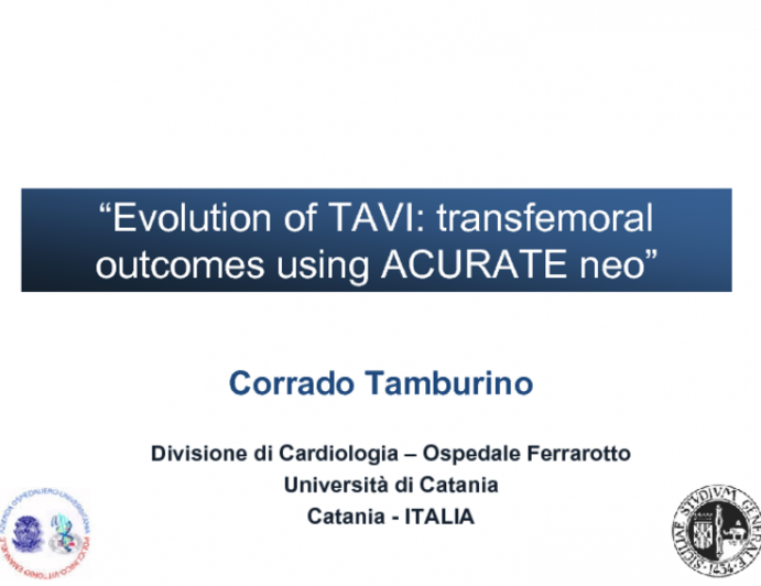 “Evolution of TAVI: transfemoral outcomes using ACURATE neo” 