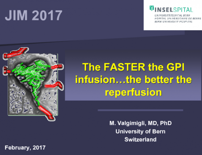 The FASTER the GPI infusion…the better the reperfusion 