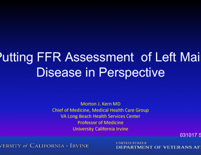 Putting FFR Assessment of Left Main Disease in Perspective