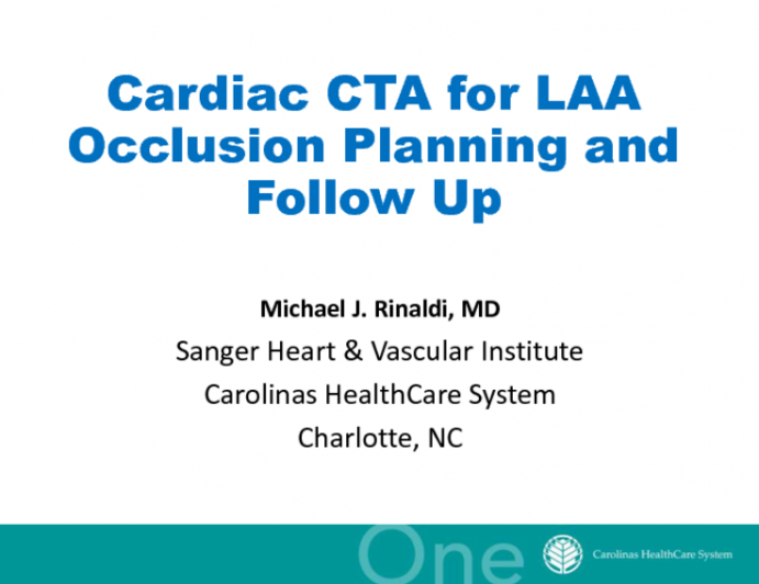 Cardiac CTA for LAA Occlusion Planning and Follow Up