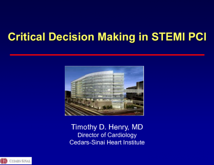 Critical Decision Making in STEMI PCI