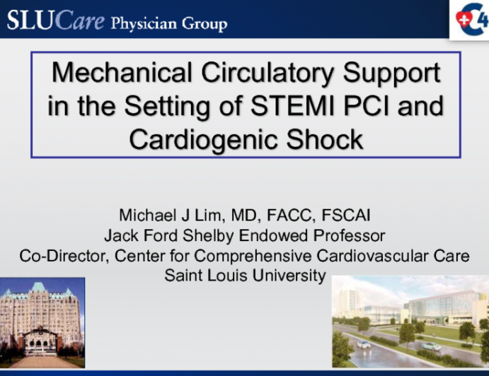 Mechanical Circulatory Support in the Setting of STEMI PCI and Cardiogenic Shock