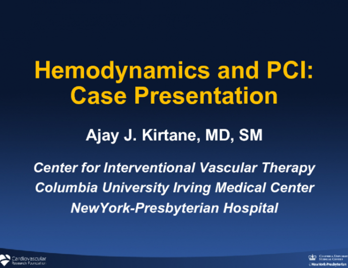 Hemodynamics and PCI: Case Presentation