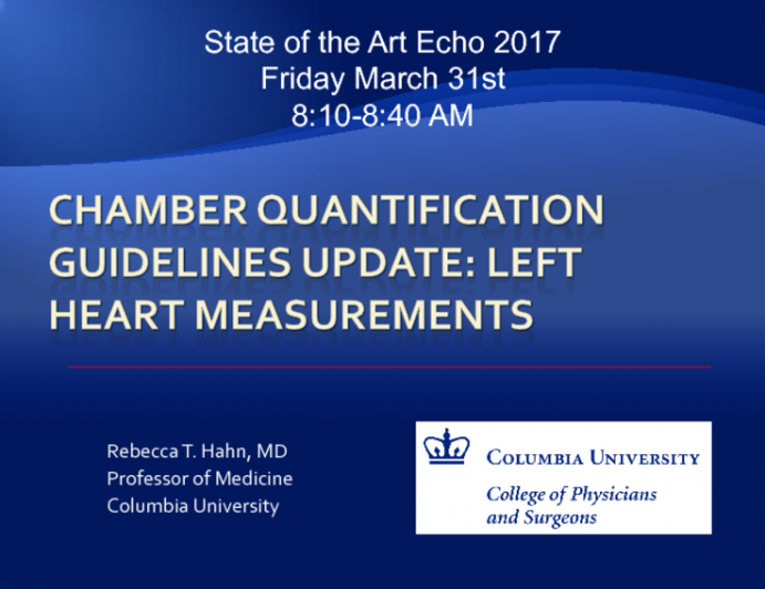 Chamber Quantification Guidalines Update Left: Heart Measurements