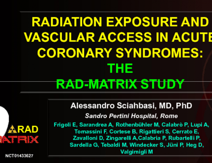 Radiation Exposure and Vascular Access in Acute Coronary Syndromes: The Rad-Matrix Study