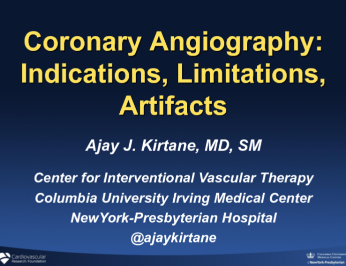 Coronary Angiography: Indications, Limitations, and Artifacts