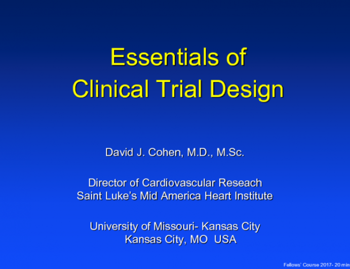 Essentials of Clinical Trial Design: Statistics 101 for the Budding Interventionalist