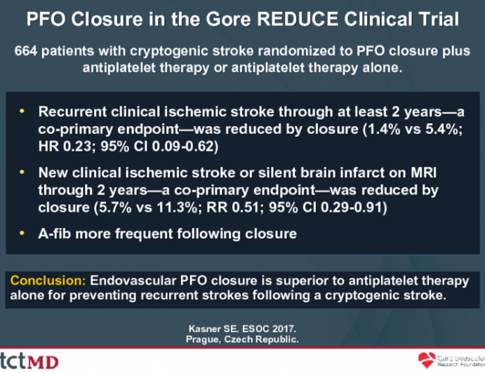 PFO Closure in the Gore REDUCE Clinical Trial