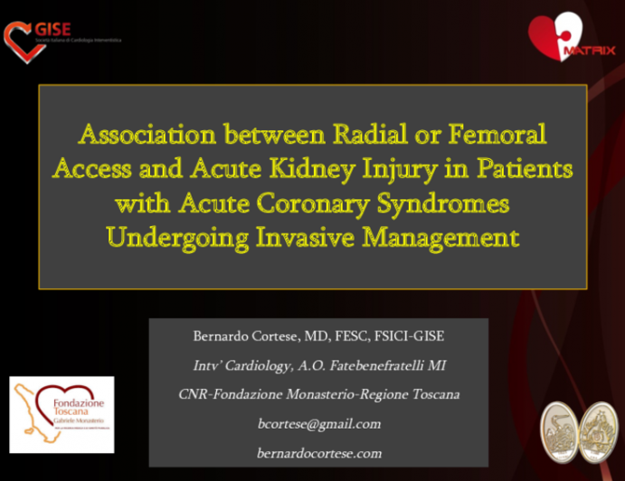 Association between Radial or Femoral Access and Acute Kidney Injury in Patients with Acute Coronary Syndromes Undergoing Invasive Management