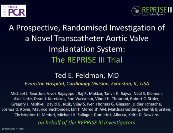 A Prospective, Randomised Investigation of a Novel Transcatheter Aortic Valve Implantation System: The REPRISE III Trial