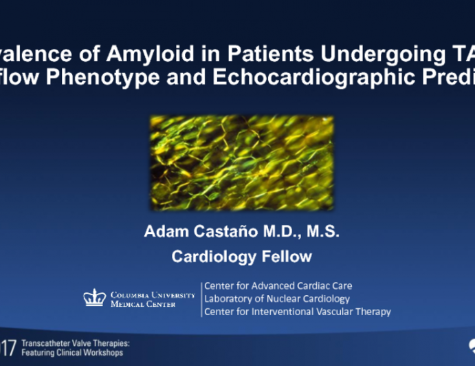 Prevalence of Amyloid in Patients Undergoing TAVR: Low-Flow Phenotype and Echocardiographic Predictors