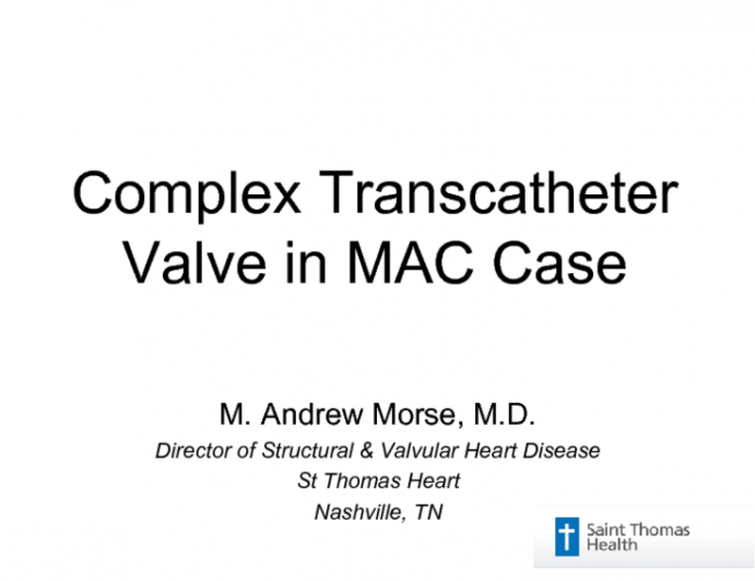 Transcatheter Mitral Valve in MAC Using the Sapien 3 Device