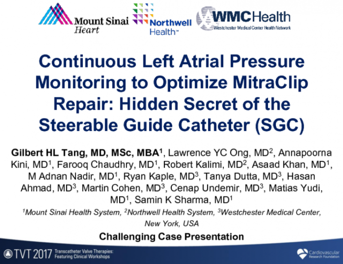 Continuous Left Atrial Pressure Monitoring to Optimize MitraClip Repair: Hidden Secret of the Steerable Guide Catheter