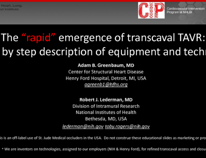 The Rapid Emergence of Trans-Caval TAVR: A Step-by-Step Description of Equipment and Techniques
