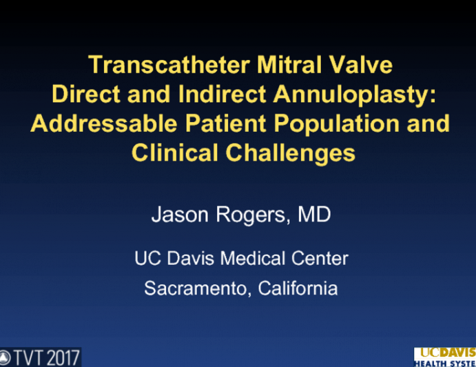 Transcatheter Mitral Valve Direct (Cardioband/Millipede/Valcare) and Indirect (Carillon/MVRx) Annuloplasty: Addressable Patient Population and Clinical Challenges