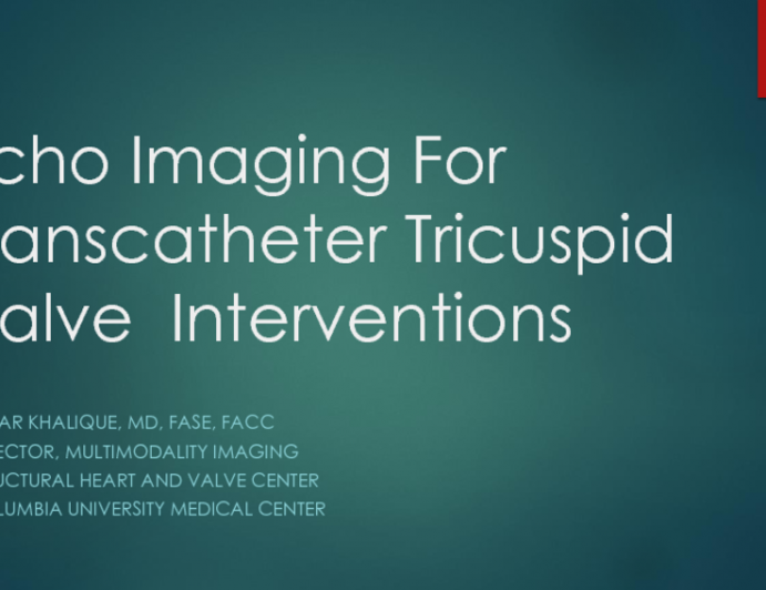 ECHO Imaging for Tricuspid Valve Interventions