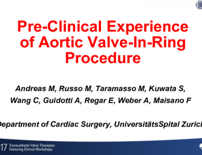 Early Preclinical Experience of Aortic Valve-In-Ring Procedure