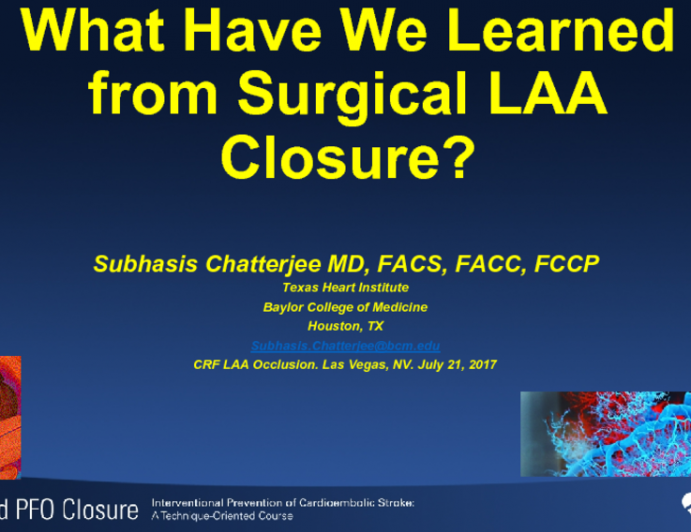 What Have We Learned from Surgical LAA Closure?