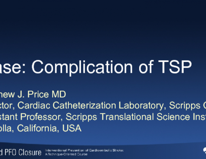Case: Complication of TSP