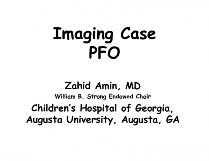 Imaging Case PFO