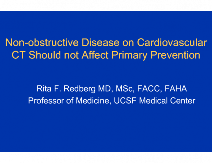 Non-obstructive Disease on Cardiovascular CT Should not Affect Primary Prevention