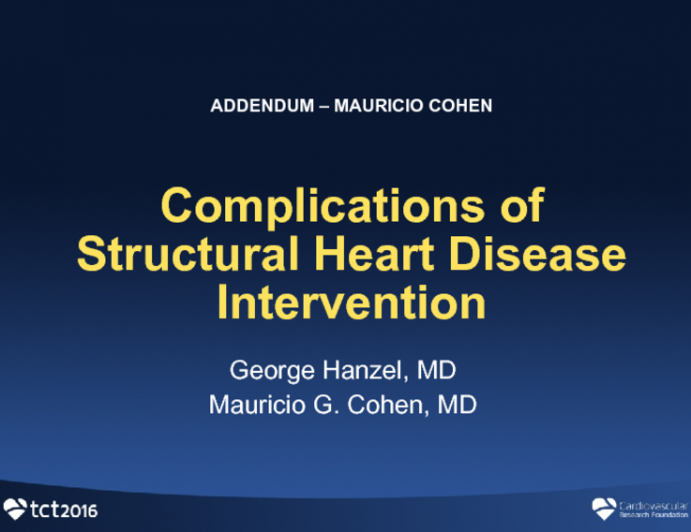 Complications of Structural Heart Disease Intervention