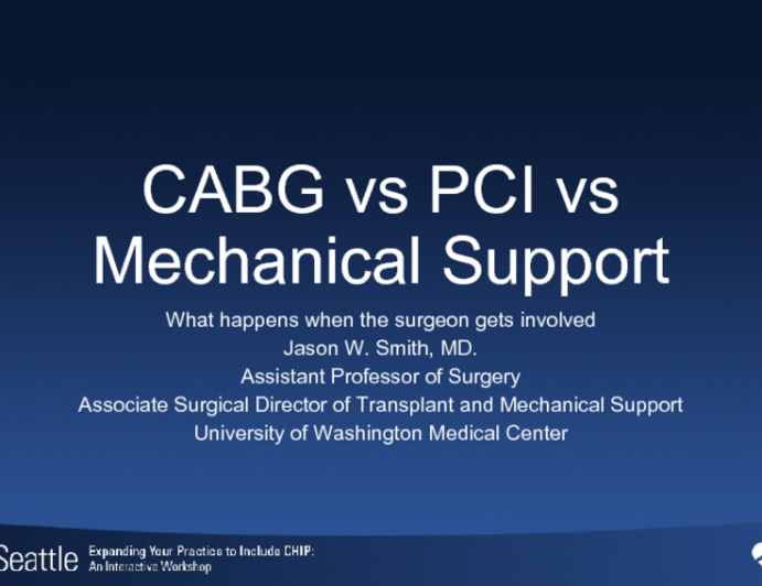 CABG vs PCI vs Mechanical Support