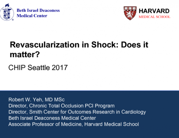 Revascularization in Shock: Does it matter?	