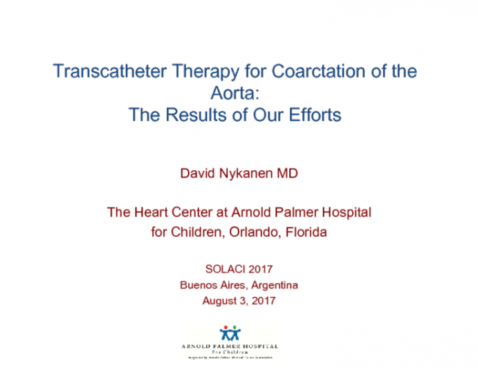 Transcatheter Therapy for Coarctation of the Aorta: The Results of Our Efforts