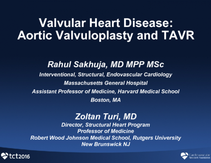 Valvular Heart Disease: Aortic Valvuloplasty and TAVR