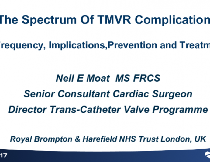 Keynote Address: The Spectrum Of TMVR Complications - Frequency, Implications, and Prevention and Treatment