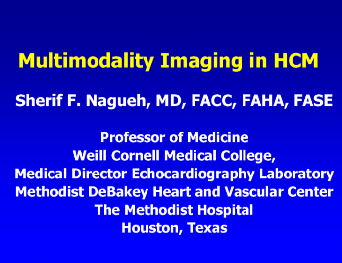 Multimodality Imaging for HCM Diagnosis