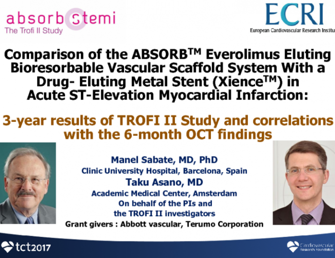 ABSORB in STEMI I: TROFI II 3-Year Clinical Outcomes and Correlations With the 6-Month OCT Findings