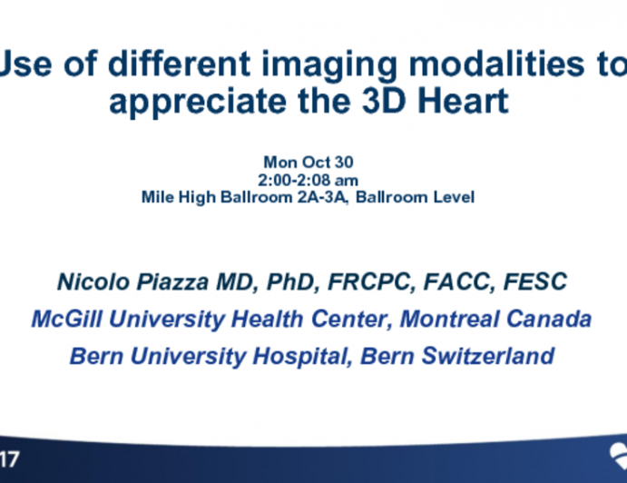 Use of Different Imaging Modalities to Conceptualize the 3-Dimensional Heart