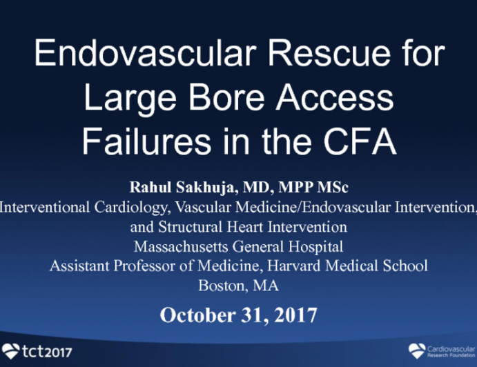 Endovascular Rescue for Large Bore Access Failures in the CFA