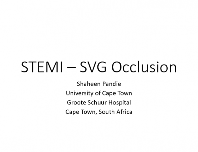 South Africa Presents a Case: STEMI Due to SVG Occlusion