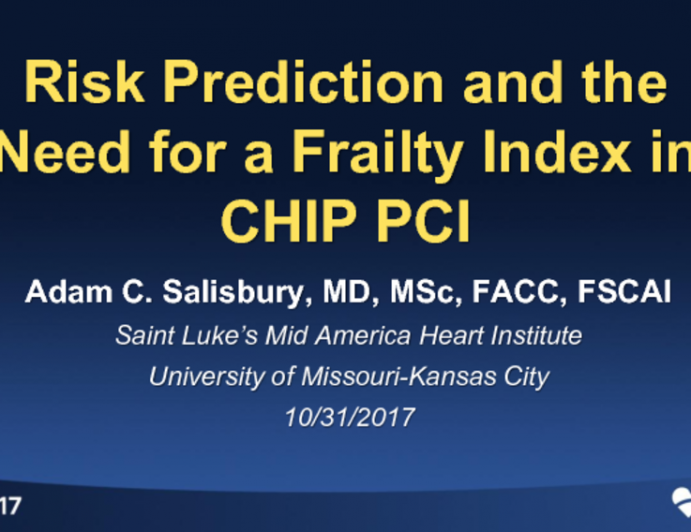 STS, Euroscore, and the Need for a Frailty Index for CHIP Cases