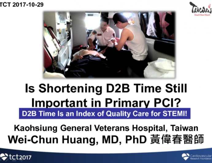 Flash Debate #2: Is Shortening D2B Time Still Important in Primary PCI? Yes- D2B Time Is an Index of Quality Care for STEMI!