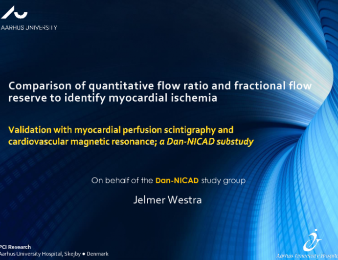 TCT 69: Comparison of Quantitative Flow Ratio and Fractional Flow Reserve to Identify Myocardial Ischemia: Validation With Myocardial Perfusion Scintigraphy and Cardiovascular Magnetic Resonance