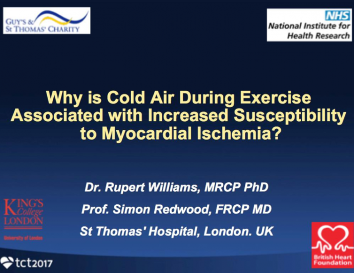 TCT 32: Why Does Exercise in Cold Air Increase Susceptibility to Myocardial Ischaemia?