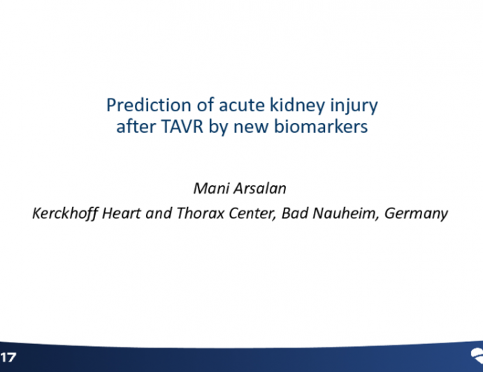 TCT 34: Prediction of Acute Kidney Injury After TAVR by New Biomarkers