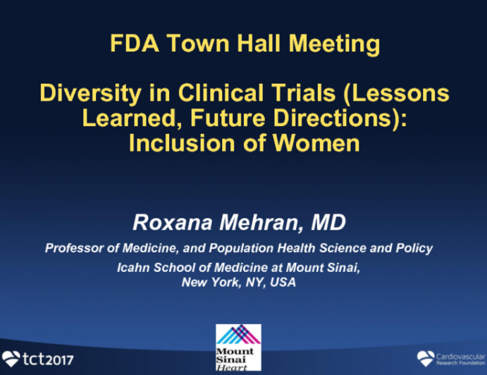 Diversity in Clinical Trials (Lessons Learned, Future Directions): Inclusion of Women