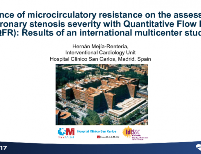 TCT 70: Influence of Microcirculatory Resistance on the Assessment of Coronary Stenosis Severity With Quantitative Flow Ratio (QFR): Results of an International Multicentre Study