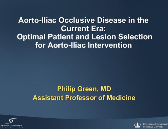 Optimal Patient and Lesion Selection for Aorto-Iliac Intervention