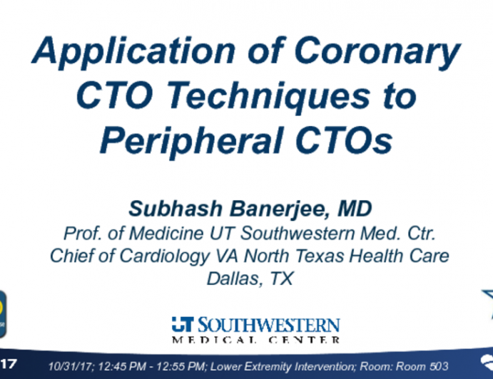 Applications of Coronary CTO Techniques to Peripheral CTOs