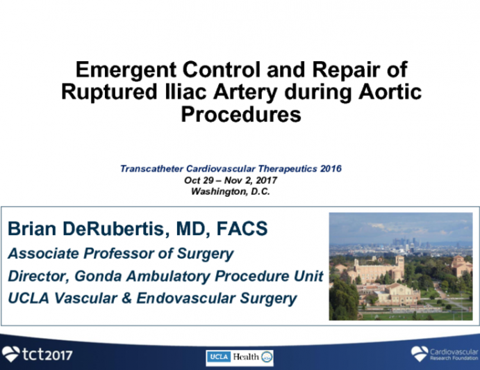 Emergent Control and Repair of Ruptured Iliac Artery During Aortic Procedures