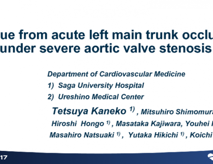 Case #3: Rescue From Left Main Occlusion With Severe Aortic Stenosis