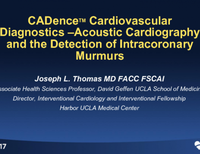 The CADence Device in the Physiologic Evaluation of Acoustic Coronary Turbulence