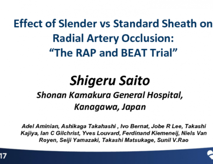 Effect of Slender vs Standard Sheath on Radial Artery Occlusion: The RAP and BEAT Trial