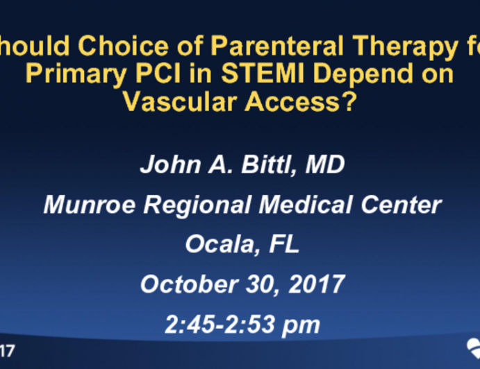 Should Choice of Parenteral Therapy for Primary PCI in STEMI Depend on Vascular Access?